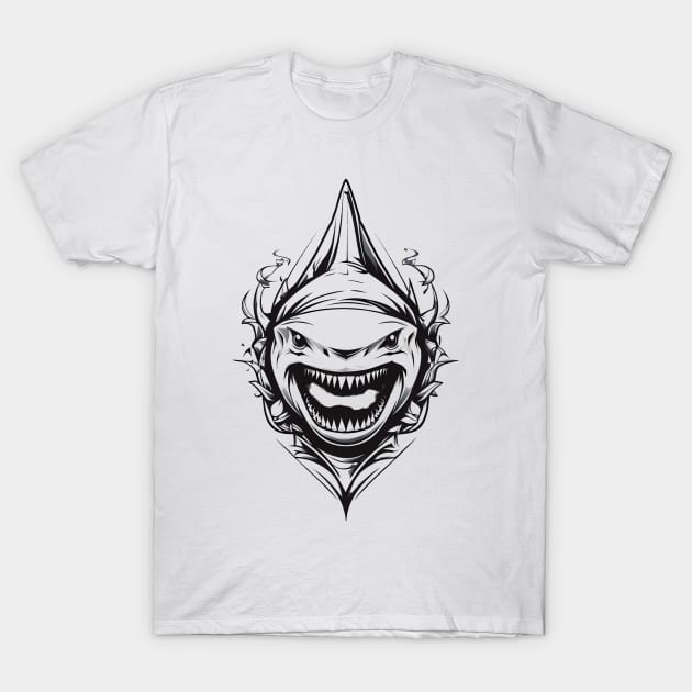 shark mouth tattoo design T-Shirt by design19970